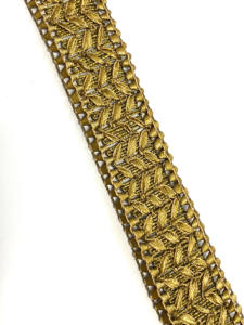 Gold Silver Ivory Metallic <b>Beads</b> Ribbon Indian & Pakistani Wedding Dresses Gota Patti Border Trim Wholesale - Product Image 6