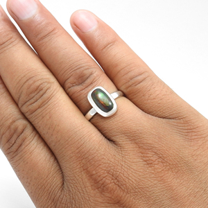 Solide 925 argent Sterling noir opale pierre précieuse fait à la main Design classique pierre de naissance bijoux en pierres précieuses 925 estampillé bagues en argent OEM - Product Image 3