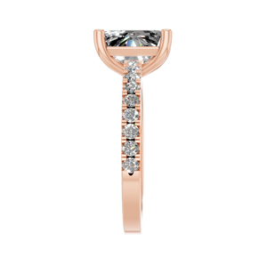 Bague de fiançailles en or massif 14 carats, taille émeraude, diamant cultivé en laboratoire, bague solitaire certifiée IGI, bijoux de mariage fins pour femmes - Product Image 2