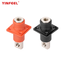 Bornes électriques à sertir orange et noires 200A, pôles positif et négatif, plaquées nickel, connecteur pour chargeur portable et batterie externe