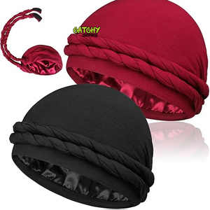 Turbante étnico Vintage para hombre con borla Durag Head Wraps ajuste elástico suave y perfecto para exteriores - Product Image 4