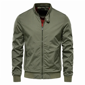 Nueva chaqueta de otoño para hombre, abrigos a prueba de viento para exteriores de alta calidad para hombre, chaqueta de béisbol con cuello levantado de moda coreana, piel de oveja Vintage - Product Image 6