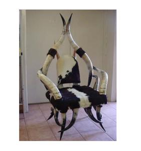 Silla hecha a mano designable y Antic Ox Horn, vaca pulida Natural, característica hecha a mano con mechones para dormitorio o gimnasio - Product Image 5