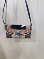 Sabuk dompet kustom wanita mode Barat kulit DD tekstur penuh buatan tangan desain Cowgirl kualitas terbaik dengan ukiran perkakas
