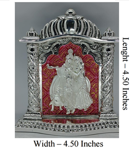 Sculpture artisanale de Radha Krishna idole décorative de couple hindou pour le temple de salon ou le but de cadeau festif - Product Image 2