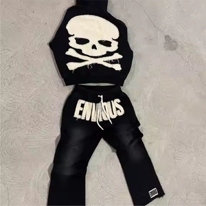 Chándal de invierno personalizado de alta calidad con logotipo de cuello con capucha de diseño acampanado adaptado a sus requisitos - Product Image 2