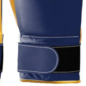 Gants de boxe professionnels en cuir doré marine avec fermeture velcro au poignet, pour l'entraînement et le sparring, pour hommes et femmes - Product Image 6