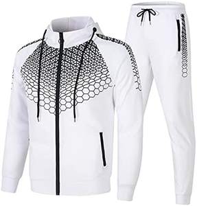 Ropa deportiva ajustada para hombre, ropa de calle transpirable al por mayor, chándal liso de invierno con cuello con capucha, traje deportivo de chándal para hombre - Product Image 2