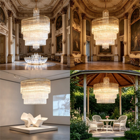 Grand lustre commercial en cristal, suspension spirale dorée moderne pour hall d'hôtel, restaurant, escalier et projets.