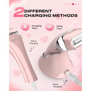 Rasoir électrique rechargeable sans fil pour femmes, tondeuse bikini, épilation indolore, jambes, aisselles, mini, IPX7, utilisation humide - Product Image 4