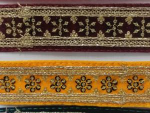 Double Face Embroidery Velvet Lace Trim <b>Ribbons</b> with Metallic Sequin for Women's Garments Purses & Footwear-Bulk Wholesale - Product Image 2