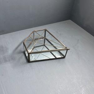 Set of 3 <b>jewellery</b> <b>box</b> Storage <b>box</b> organizer diamond shape unique design made metal glass and <b>mirror</b> - Product Image 4