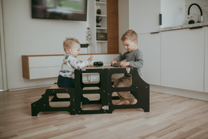 <span class=keywords><strong>Tour</strong></span> d'apprentissage et table pliable <span class=keywords><strong>2</strong></span>-en-<span class=keywords><strong>1</strong></span> Montessori TOP pour tout-petits avec tableau noir, transformable en aide de cuisine - Product Image 3