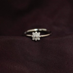 Anillos finos de diseño de flores exquisitas de Plata de Ley 925 para mujer, joyería de dedo CZ transparente brillante - Product Image 5