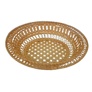 Panier de rangement rond en rotin fait main Décoration tissée en bambou du Vietnam pour le stockage quotidien des fruits et noix Utilisation quotidienne élégante - Product Image 1