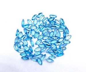 2x4มม. หินสวิสสีฟ้าโทแพซตัดเพื่อทำเครื่องประดับลูกปัดอัญมณีหลวมเหลี่ยมเพชรพลอย - Product Image 6