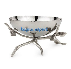 Moderno y Ecológico Tazón de Servir de Acero Inoxidable con Diseño de Lujo, Acabado Plateado Brillante, para Hoteles y Fiestas - Product Image 2