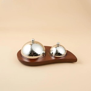 ถ้วยใส่อาหารอาหรับสำหรับเดทสไตล์ตะวันออกกลางพร้อมหม้อชาโจหรือชามช็อคโกแลตสีดำพร้อมขาตั้ง - Product Image 3