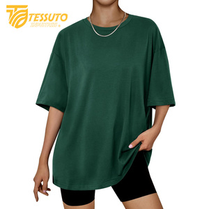 Camiseta básica de gran tamaño con logotipo de impresión personalizado de peso pesado Camiseta de algodón 100% de moda de talla grande de alta calidad para mujer - Product Image 3