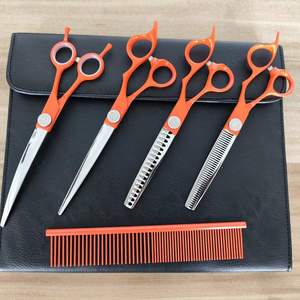 Kit de tijeras de peluquero profesional al por mayor, herramientas de belleza para peluquería con logotipo personalizado, corte de pelo de acero inoxidable para el cuidado de mascotas - Product Image 2