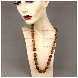 Handmade Women <b>Necklace</b> Resin Big <b>Beads</b> and Leather Cord Statement <b>Chunky</b> Beaded <b>Necklaces</b> Fashion Jewelry - Product Image 2