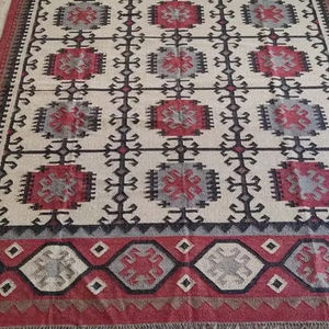 Taille personnalisée bohème laine Jute Kilim tapis Vintage zone décor à la maison pour chambre porte salon avec touche faite à la main - Product Image 5