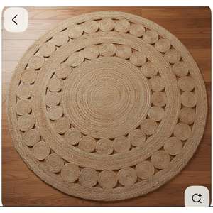 Tapis en jute, tapis design, salon, moderne, lavable, tapis rond en jute, décoration de salon, utilisation de tapis en jute - Product Image 4