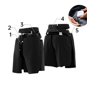 Pantalones cortos deportivos en blanco para hombre con bolsillo con cremallera para correr, informales, transpirables, con cordón, pantalones cortos atléticos de talla grande para gimnasio - Product Image 5