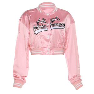 2024 printemps nouvelle mode femmes veste courte hiver automne broderie à la mode décontracté vêtements de rue fermeture à glissière support Bomber Style - Product Image 2