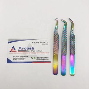 Haute Qualité Logo Personnalisé Multi-Pince À Épiler Solide En Acier Inoxydable Diamant Grip Extension De Cils Pince À Épiler Pointu En Gros - Product Image 2