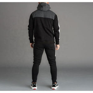 2025 OEM Venta caliente Moda personalizada Hombres Joggers Conjunto de dos piezas Bloque de color Chaqueta con capucha para los hombres Chándal - Product Image 5