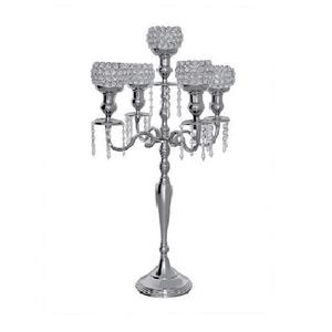 5 Arms Metal <b>Candle</b> <b>Stand</b> for Home Decor Handmade Candelabra Antique Finish White Metal Silver Finish Handcrafted Excellent Size - Product Image 1