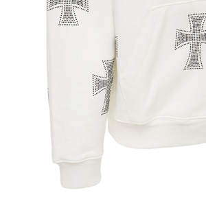 Sweats à capuche Fabricant de vêtements design de service OEM Sweat à capuche avec strass Logo personnalisé Sweats à capuche unisexe pour hommes avec strass Logo personnalisé - Product Image 4