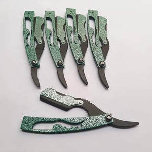 Salon de coiffure professionnel coupe de cheveux barbier moustache coupe poignée en métal barbier rasage rasoirs avec marque privée personnalisée - Product Image 1