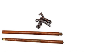 Le plus récent manche en bois en forme de cheval Bâton de voyage Poignée en caoutchouc Piquet de marche avec coulée en laiton Activités de montagne en plein air - Product Image 2