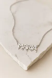 Collar personalizado de Plata de Ley 925 estilo carta de goteo de Halloween 40 + 5 cm - Product Image 3