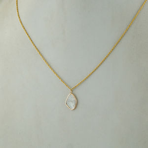 Sólido 14K oro cadena collar hecho a mano Polki joyería oro cadena Polki collar regalo para ella diseñador joyería - Product Image 4