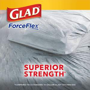 Sacs poubelle à cordon pour cuisine Glad ForceFlex Tall, 13 gallons, OdorShield, 80 unités - Product Image 4