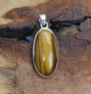 Cadeau de mariage parfait pour l'amour 925 pendentif en pierre précieuse oeil de tigre en argent Sterling pour les filles avec 925 bijoux pendentif estampillé - Product Image 4