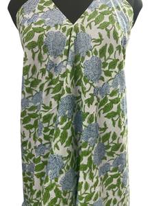 Vestido Casual de Verano para Mujer, Estilo Boho Chic, Estampado de Hojas Verdes, Algodón, Estampado HD, Estilo Indio Occidental, Largo hasta el Suelo, Silueta Holgada - Product Image 2