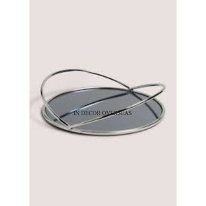 High In Demand Oval Shape Premium Quality <b>Mirror</b> Serving Tray <b>With</b> Clear <b>Crystal</b> Beaded Designer Borders In Impressive Price - Product Image 6