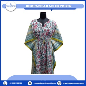 <span class=keywords><strong>Kaftan</strong></span> <span class=keywords><strong>Marroqui</strong></span> Cómodo Lujo Tamaño largo Bloque de mano Impreso Algodón suave Gasa <span class=keywords><strong>Kaftan</strong></span> Ropa de dormir para la venta a precio barato - Product Image 2