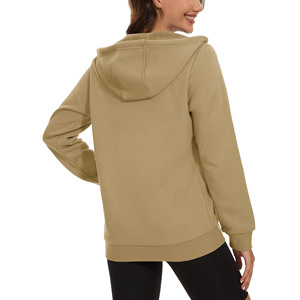 Wholesale Customized Women's Oversized Zip Hoodies Cotton Fleece Stretchable Bottom Solid Color Casual Winter Street Front - Product Image 2