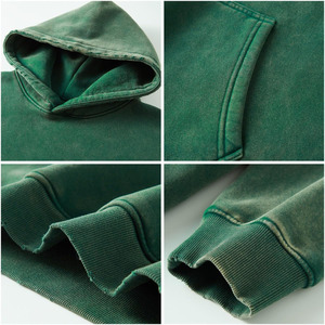 เสื้อมีฮู้ดผ้าคอตตอนผสมซักกรดเสื้อสวมหัวโอเวอร์ไซส์ผู้ผลิต OEM - Product Image 5
