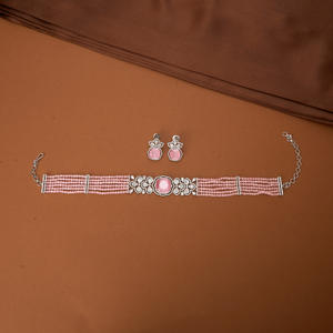 Mayoristas de Joyería Artificial en India, Collar Bandhai de Circonita Cúbica con Baño de Rodio - Product Image 5