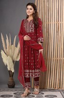 Ensemble Salwar Moderne d'Hiver pour Femme, Semi-Couture, Brodé, en Soie et Tulle, de Créateur Exclusif, Extensible, de Haute Qualité, pour Soirée