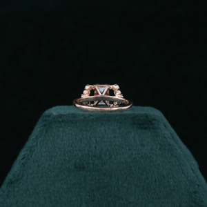 Nouveau Style à la mode 18KT plaqué or Rose bague de fiançailles bague de mariage taille émeraude diamant cultivé en laboratoire IGI certifié cadeau pour bagues fines - Product Image 6