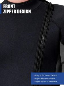 2025 Premium Men's 5mm Front-Zip Wetsuit Durable Elástico y transpirable Cálido resistente al desgaste con rodilleras para buceo - Product Image 4