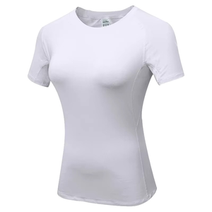 Camiseta Deportiva de Manga Corta para Mujer, Compresión, Yoga, Running, Ropa de Calle, Ajuste Delgado, Secado Rápido, Elástica, para Gimnasio y Entrenamiento de Verano - Product Image 4