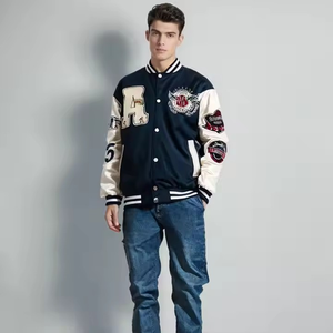 Veste universitaire Latterman, veste bomber de baseball, vêtements de sport vintage, vêtements décontractés unisexes, manteaux streetwear avec patch et logo - Product Image 3